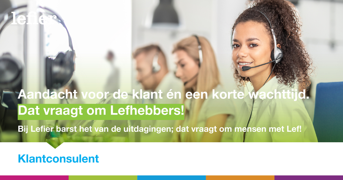Heb jij oprecht aandacht voor onze klant? En ben je ook in staat om lange wachttijden te voorkomen? Houd je van afwisseling? Wij zijn op zoek naar meerdere klantconsulenten!

Interesse? Check onze website via lefier.nl/vacatures #klantconsulent #vacature #werkenbijlefier