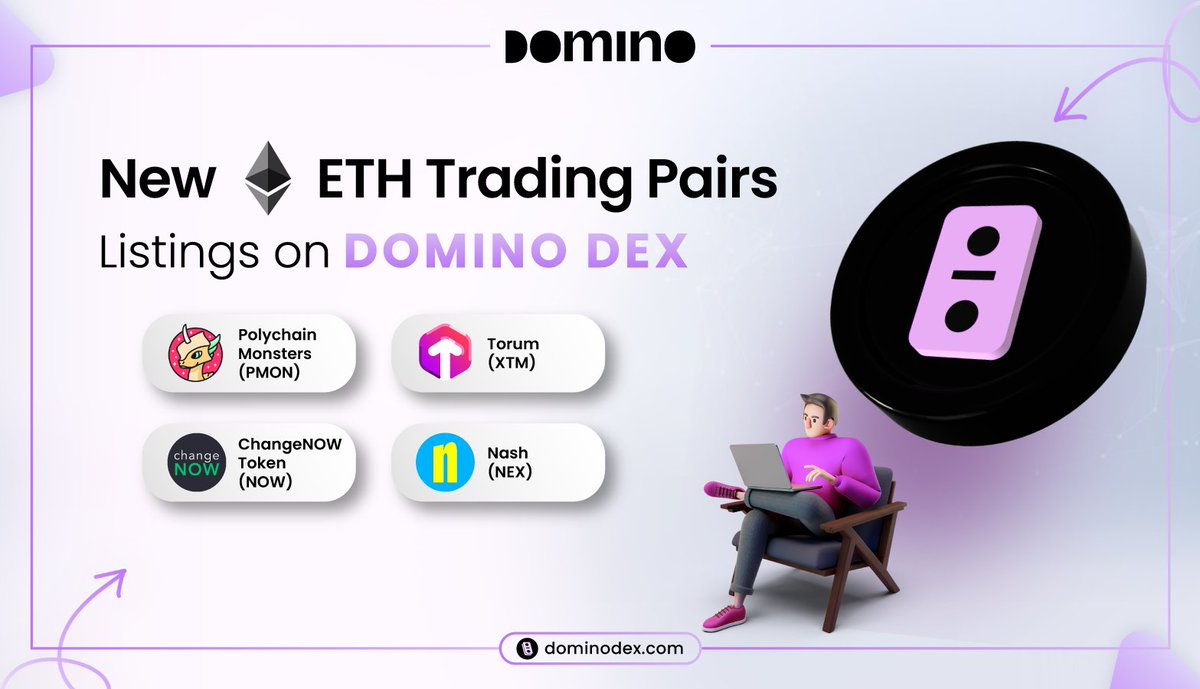 dominodex_'s tweet photo. Another great news, #DOMINODEX users!
We have added 4️⃣ more tokens to the Ethereum Layer 1 network.
Start 📈trading on DOMINO DEX’s user-friendly trading platform. Visit https://t.co/cadiOPzpJh for more details.
Happy🥳 Trading!
#DOMINO #DOMINOSwap #DEX #ETH #Ethereum https://t.co/Hwh9azpabC