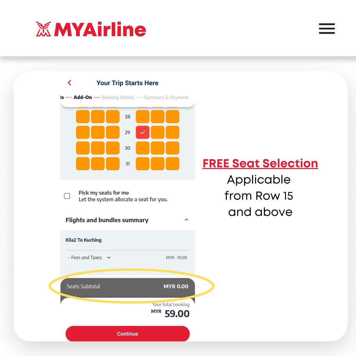 FlyMyAirline's tweet photo. Have you heard? #Sawarak Super Sale is ON! And to sweeten the deal, we are giving away ❗FREE 15kg baggage and ❗FREE seat selection (from row 15 onwards).
Offer ends 19 Jan 2023 so book now! 🔗https://t.co/RyycsSkH2z https://t.co/O6iFEgSwbX