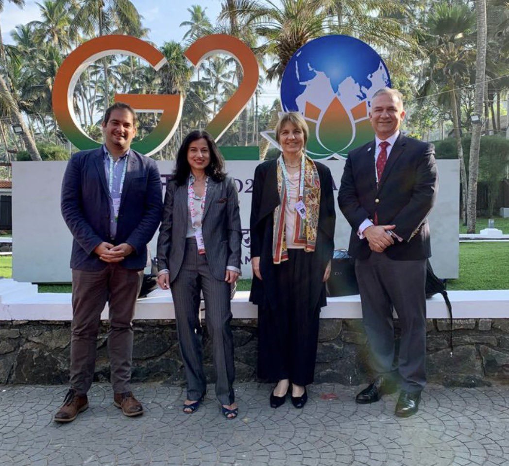 S_Seydoux's tweet photo. Health priorities high on the @g20org agenda at the meeting opening in #Kerala today : #Pandemic preparedness and response #OneHealth #AMR ; #EquitableAccess to vaccines and medicines ; #digitalhealth . @WHO delegation supporting the discussions @SCBriand @alabriqu @WHOSEARO https://t.co/OIInivcy8z