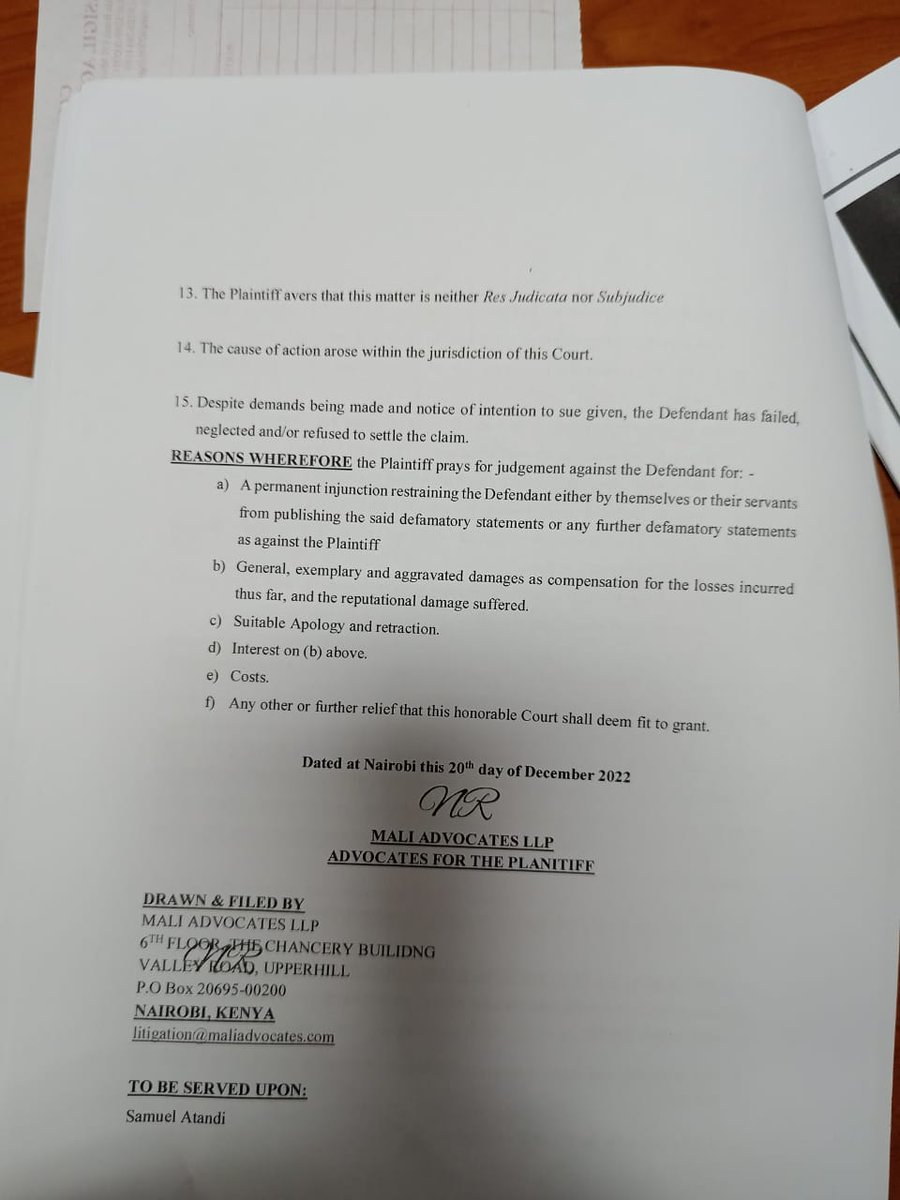SamuelAtandi's tweet photo. The fraudulent @CytonnInvest which was recently liquidated by High Court to recover investments owed to more than 4 000 investors has taken me to court  ostensibly to stop me from pursuing a public petition I presented in @NAssemblyKE on behalf of investors seeking justice . https://t.co/TrBo0hP5Dz