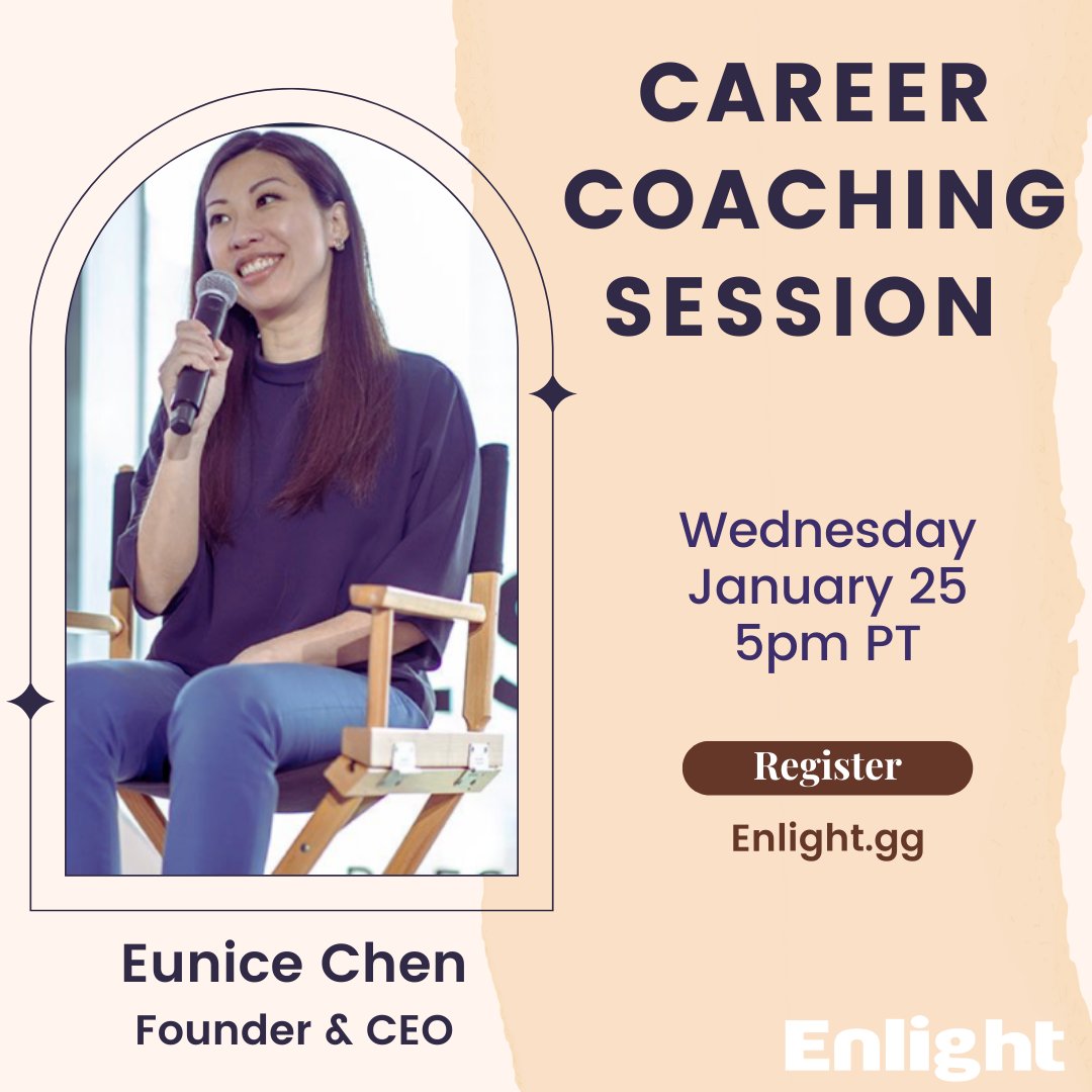 🎊New year, new you?🎊

Discover your 2023 career pathway within the esports industry at Enlight!

Founder <a href="/eunicechen/">Eunice Chen</a> hosts a New Year Coaching Session on Thursday, January 25th! Professional mentorship's never been easier...🧑‍🎓

Enlight.gg