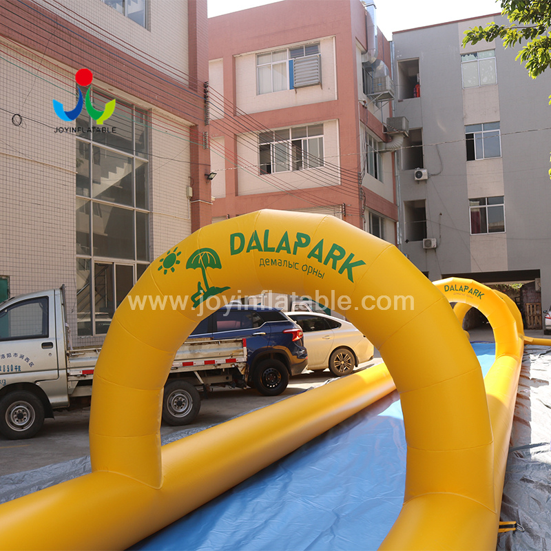 JoyInflatable's tweet image. Unique Design &amp;amp; High Quality. That's our Commercial Outdoor 40m long lane Inflatable water Slip N Slide with pool. joyinflatable.com/commercial-out… #inflatablewaterslide #inflatableslide #inflatablewaterpark
