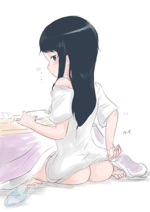 むっちゃんがこたつに入りながらビーストインストールを促してくる様子を絵にしてみました。 