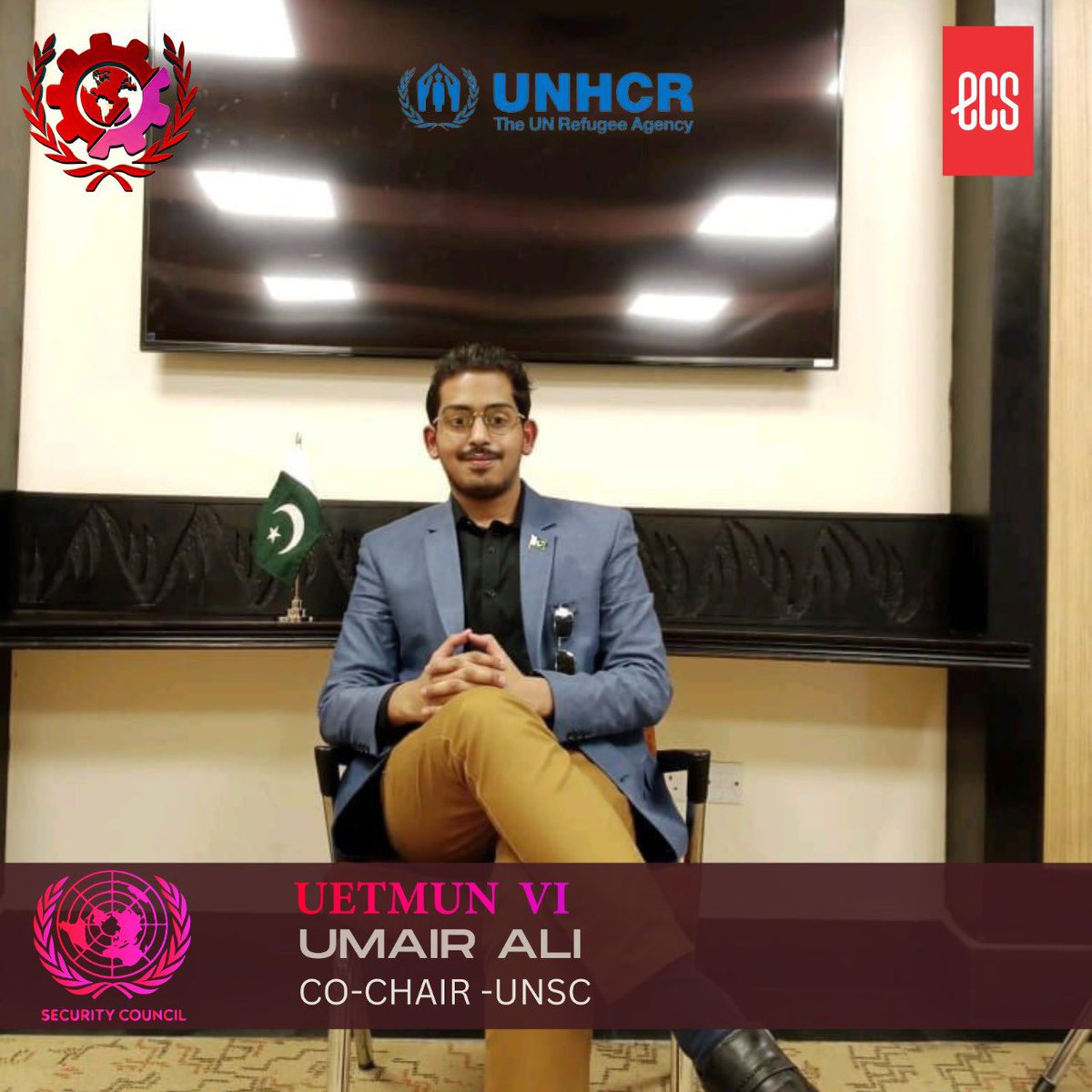 MUNUET's tweet photo. Muhammad Umair Ali will be serving as the Co-Chair for the UNSC at this year's edition of UET MUN.He is an engineering alumnus of UET and his MUN career spans over 6 years.He has also served as the Head of Advisory Council for UET MUN 2022.

#uet #uetlahore #uetmun #muncircuit https://t.co/6nRkMORJFl