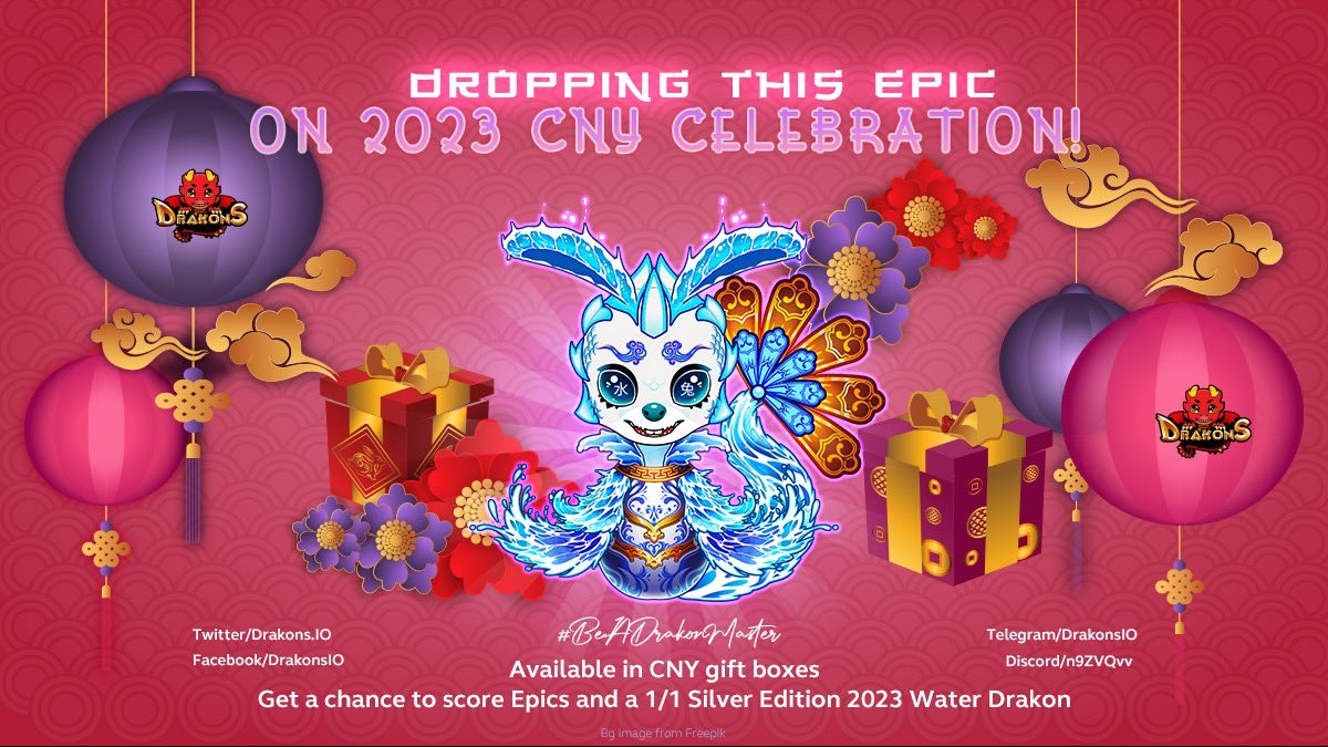 Get ready to be lucky 🍀 as <a href="/DrakonsIO/">Drakons</a> is dropping this epic limited edition Water Rabbit #CNY2023 #Drakon this #CNY celebration. 

Try your 🍀 in unboxing the 1/1 Silver edition from Drakons Gift Boxes.

#BeADrakonMaster 
#Drakons
#NFTs