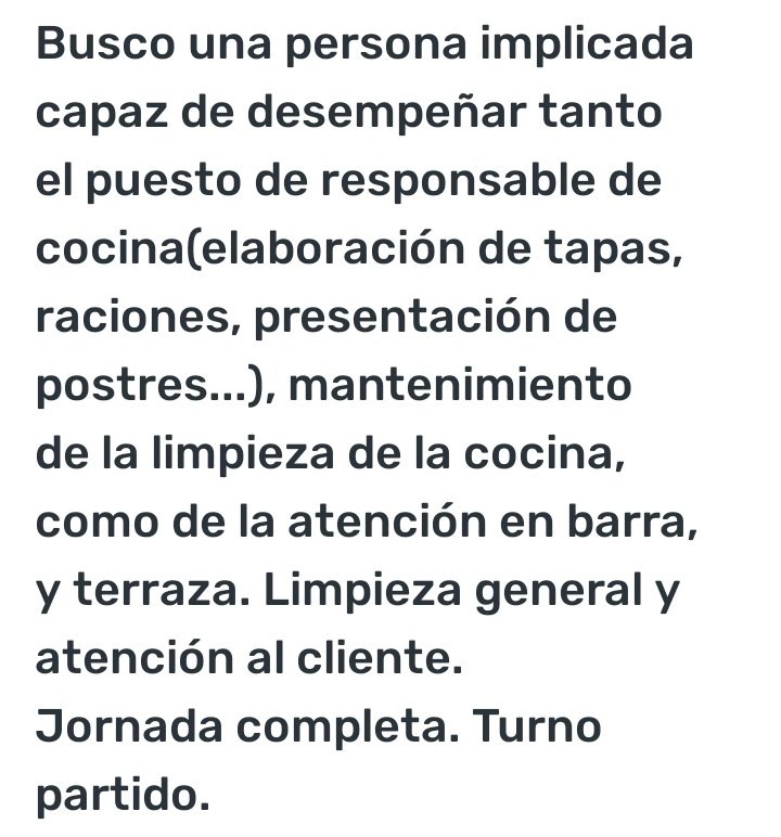 jorgemelo39_jml's tweet photo. @soycamarero aquí buscan al hombre orquesta! Camarero, cocinero y auxiliar de limpieza. https://t.co/Ka5iwqVAp8