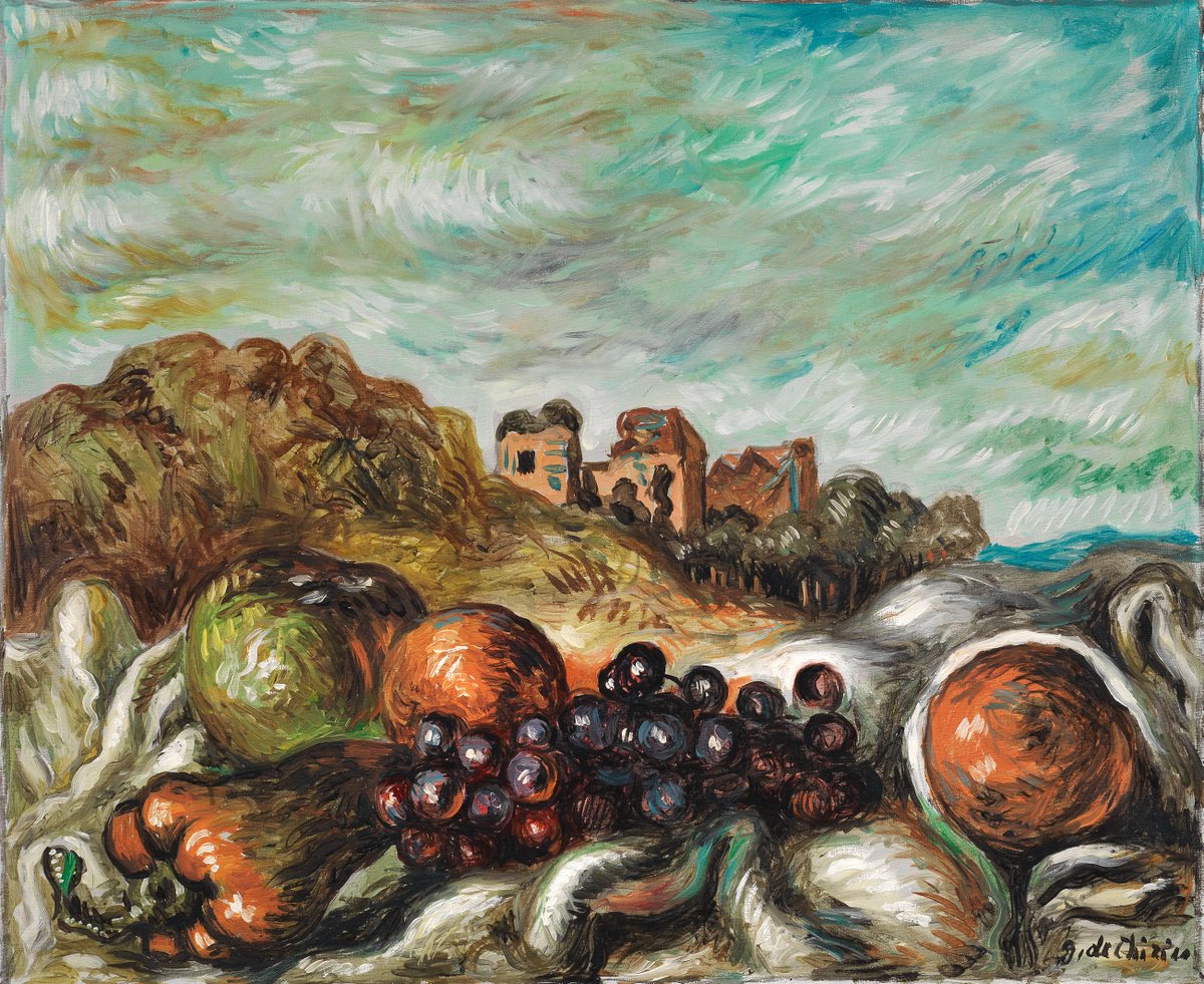 modenantiquaria's tweet photo. ✨ Il viaggio oltre la realtà in @Galleria d'#Arte Frediano #Farsetti con il grande #giorgiodechirico e “Vita silente di frutta in un paese”.

#comingsoon a #modenantiquaria 2003.

#metafisica #masterpiece  #art #antiquariato #antiques #paintings https://t.co/LQiBCxYTlZ