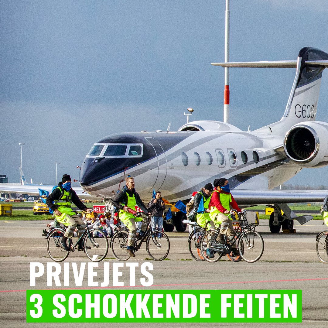 Een privéjet pakken voor een vlucht van 3 uur? Bij het uitstappen heb je meteen evenveel uitgestoten als een gemiddelde EU-burger in een HEEL JAAR. Drie schokkende feiten over privéjets lees je in dit artikel: act.gp/privejetsuitst… #luchtvaart