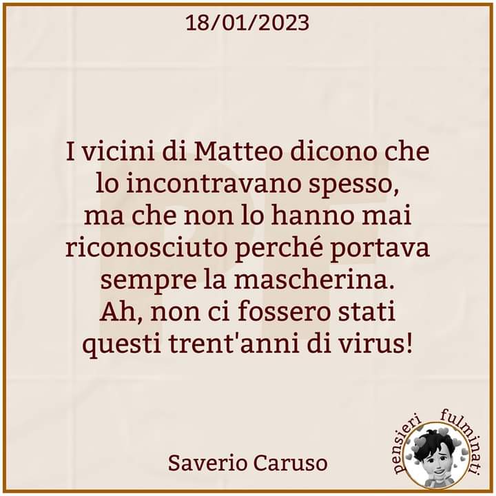 Scassuocchio's tweet image. #SaverioCaruso #MatteoMessinaDenaro #mascherina #pensierifulminati #18gennaio