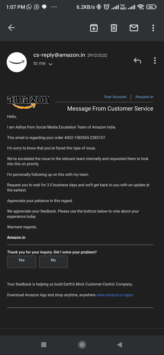 pradeep110886's tweet photo. Waiting for 3 months.. For a refund.. U guys have no F  idea where my money is... BEEN GETTING ONLY ROBOTIC REPLIES..
@amazon @AmazonHelp @AmazonUK @amazonIN @JeffBezos https://t.co/5ycKpTR7zD
