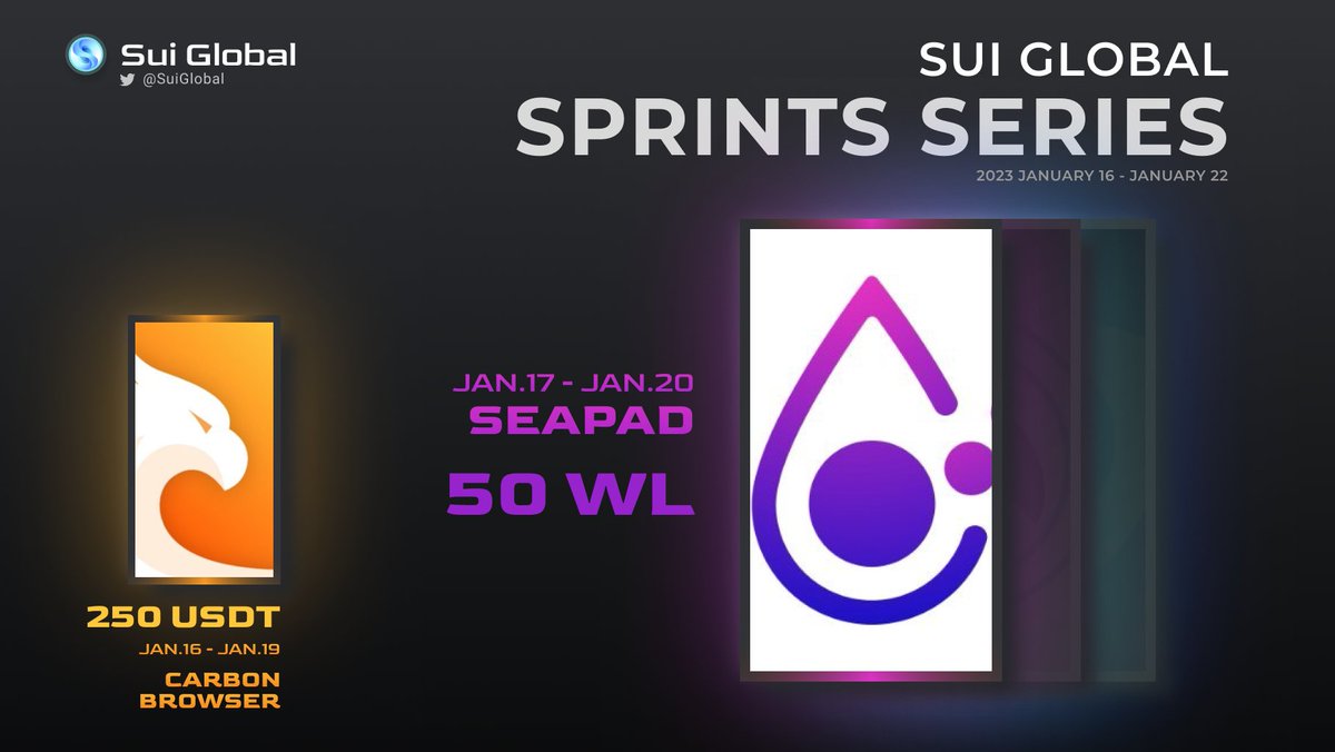 GM #Sui Riders!
It's time for the second wave 🌊

1⃣ Go to suiglobal.crew3.xyz
2⃣ Complete Sprint 2 with <a href="/SeaPad_defi/">SeaPad</a> 
3⃣ Get rewards 🎁

🎁WL allow user buy SeaPad IDO token sale

⏰Only 3 days!