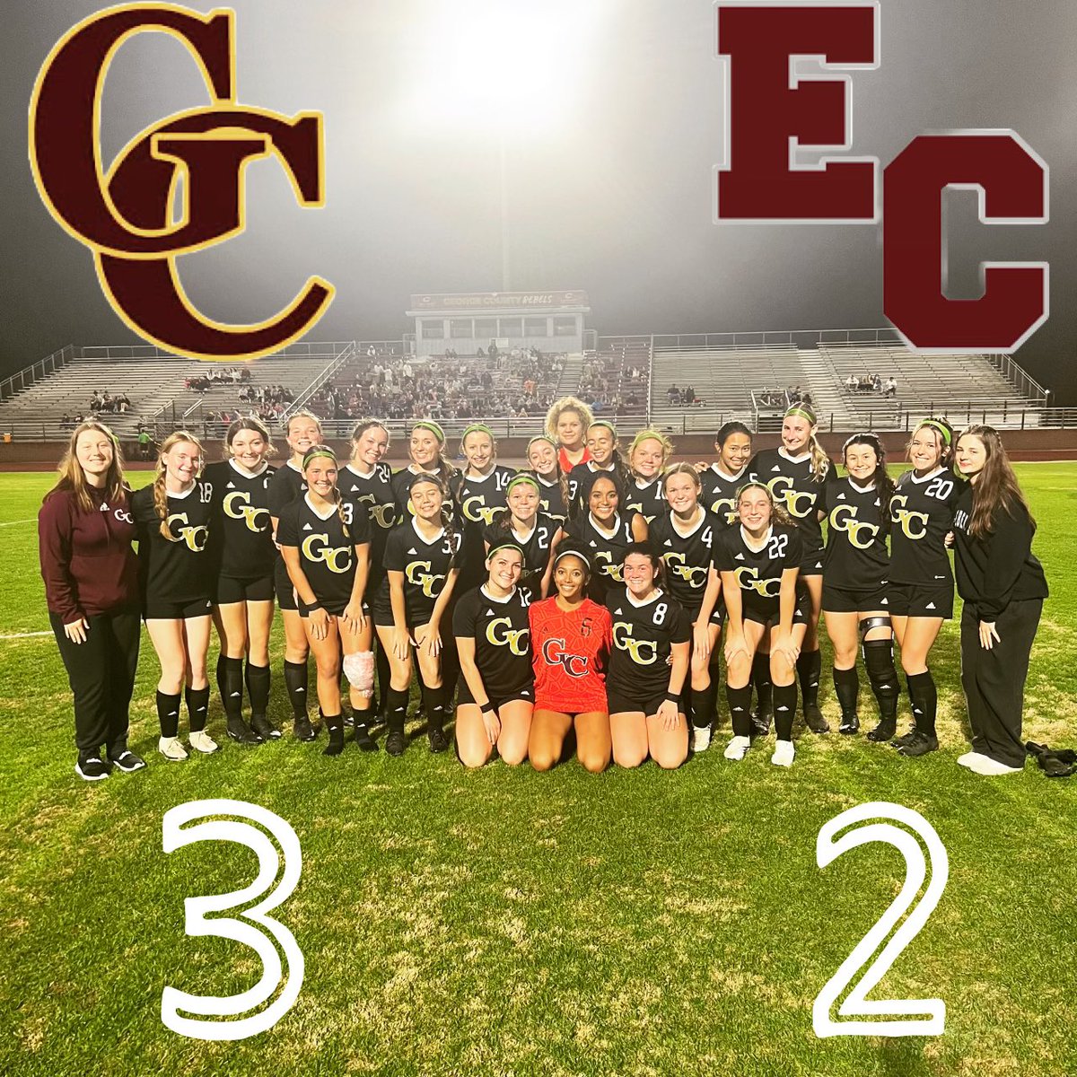 The Lady Rebels win over East Central 3-2. With the result the Lady Rebels improve to 9-4-2 (6-0 8-5A) and are the District 8-5A champions!