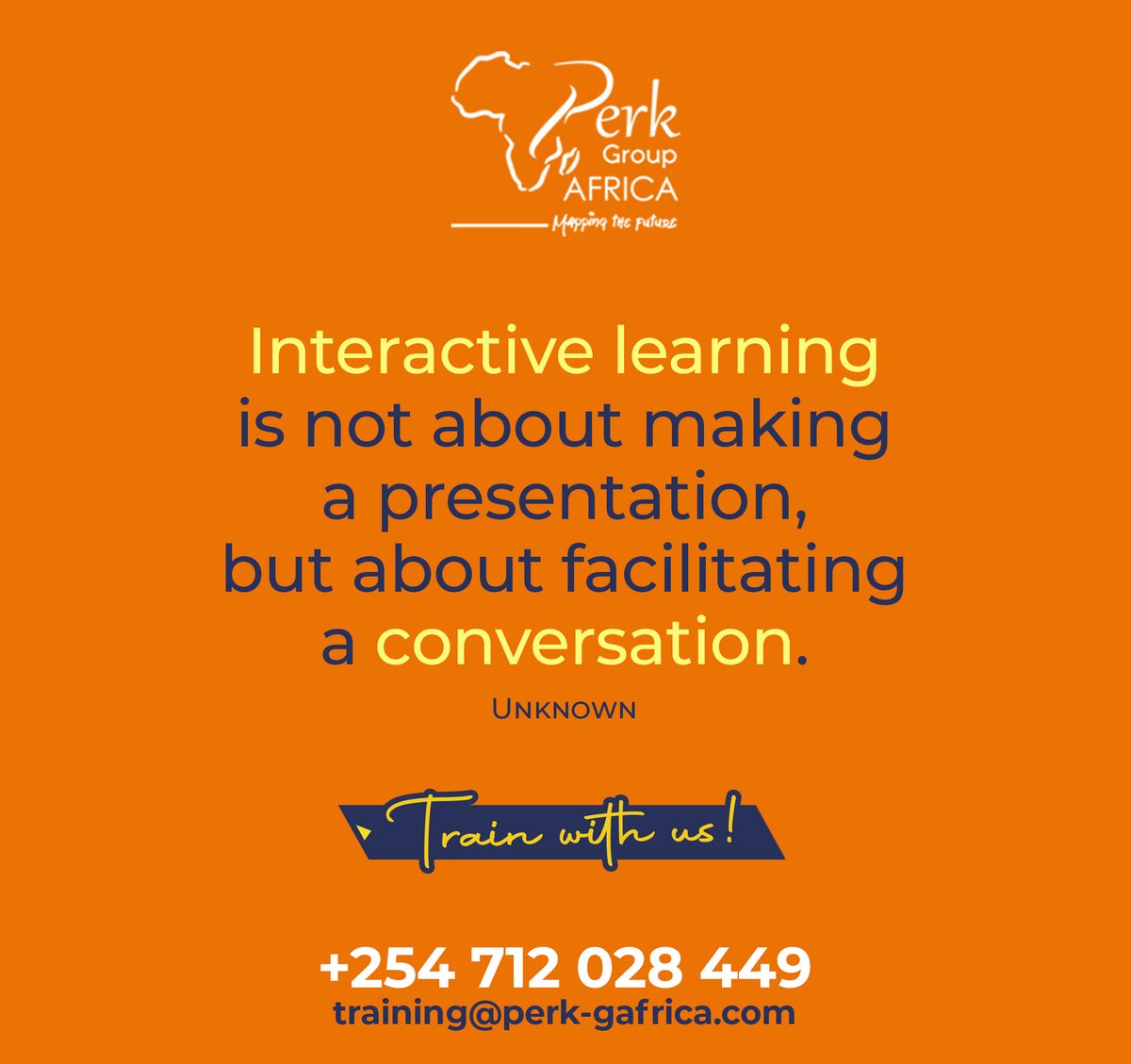 Interactive learning
is not about making
a presentation,
but about facilitating
a conversation. Unknown

#training #personaltraining #climatechange #foodsecurity #geospatial #pga #agriculture #gender #socialinclusion #climatechangesolutions #data #projectmanagement #strategy