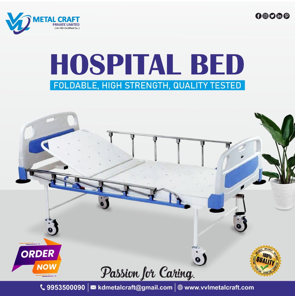 Essential features to note while choosing a new bed:
• Power for transportation ease
• Side rails & access
• Built-in storage and a scale

Contact us for the latest pricing & availability:👇
💌Mail: kdmetalcraft@gmail.com
🌐 vvlmetalcraft.com/product-catego…

#VVLMetalCraft #HospitalBed