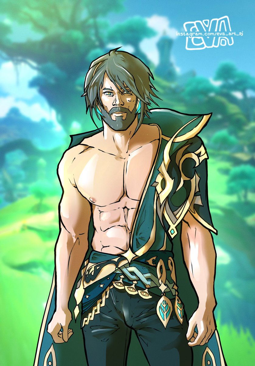 eva_art_pj's tweet photo. Congratulations to everyone on the release of the new character #AlHaitham
As always, I'm making a brutal version of the character. For this I would definitely play the game ;)
#Genshin #HoYoverse
#GenshinImpact #miHoYo #sumeru #art #bara #gayart #gaymers #gaygeeks #dendro #beard https://t.co/xIBC574iud