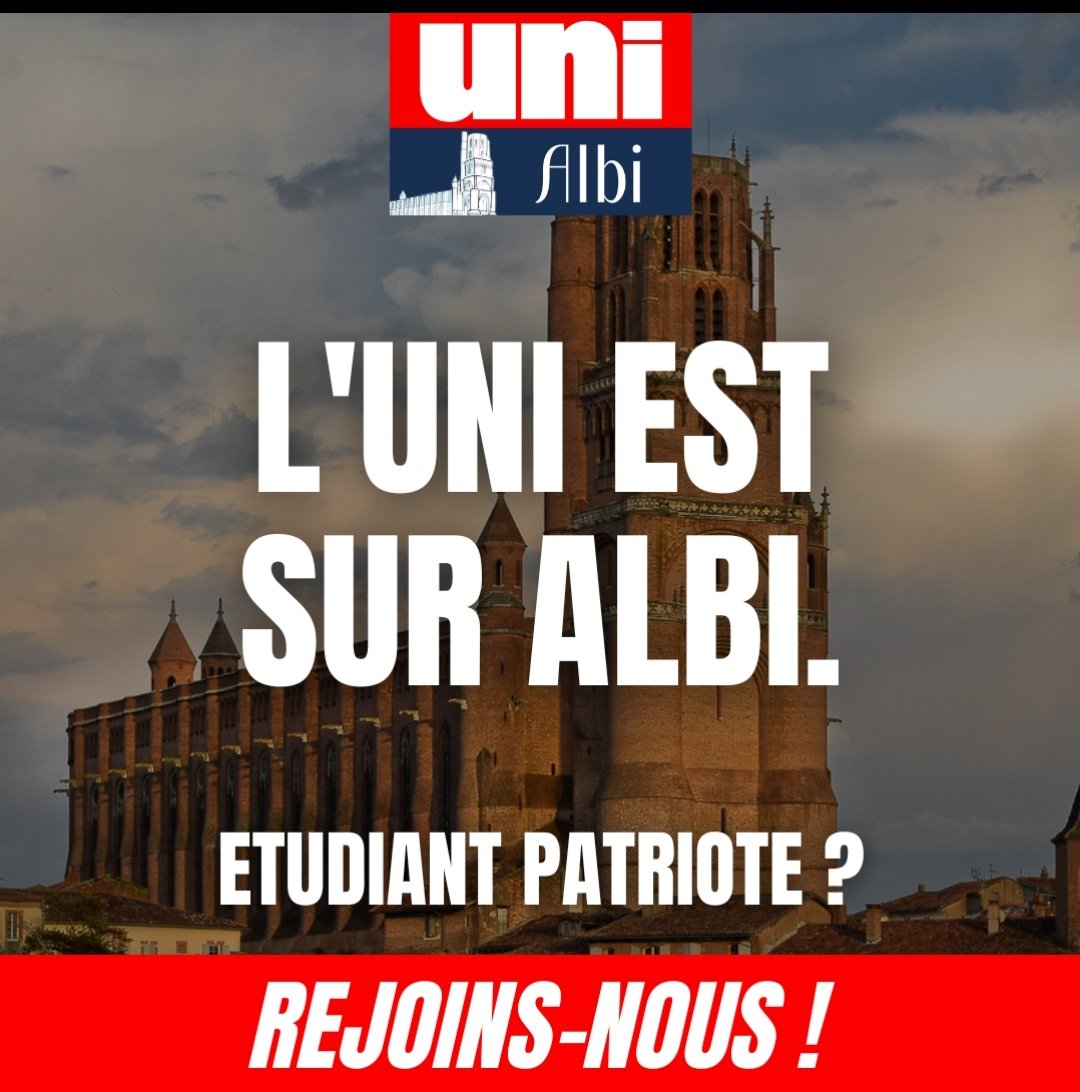 L'UNI s'implante à Albi !

Étudiants de droite, rejoignez notre section Albigeoise 🇨🇵 uni.asso.fr/adhesion/