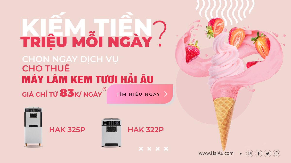 🥳 Chọn ngay dịch vụ CHO THUÊ MÁY LÀM KEM HẢI ÂU
🤑 Giá chỉ từ 𝟖𝟑𝐤/𝐧𝐠𝐚̀𝐲
👉 Chi tiết tại: haiau.com/cho-thue-may-l…
#haiaugroup #chothue #maylamkem #maylamkemtuoi #maylamkemhaiau