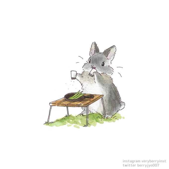 うさぎさんのキャンプ隠し味はイタリアンライグラス 