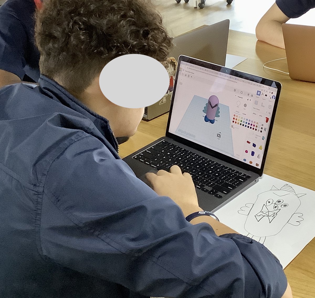 MrQInnovates's tweet photo. Excited about this #collaboration with @AprilQuimpo.  HS Design ss 3D modelling drawings by #Kindergarden. Looking forward to the results! #tinkercad #artsed #edtechchat  #k12artchat #myoasis @myoasiskl https://t.co/DFUcigyLfT