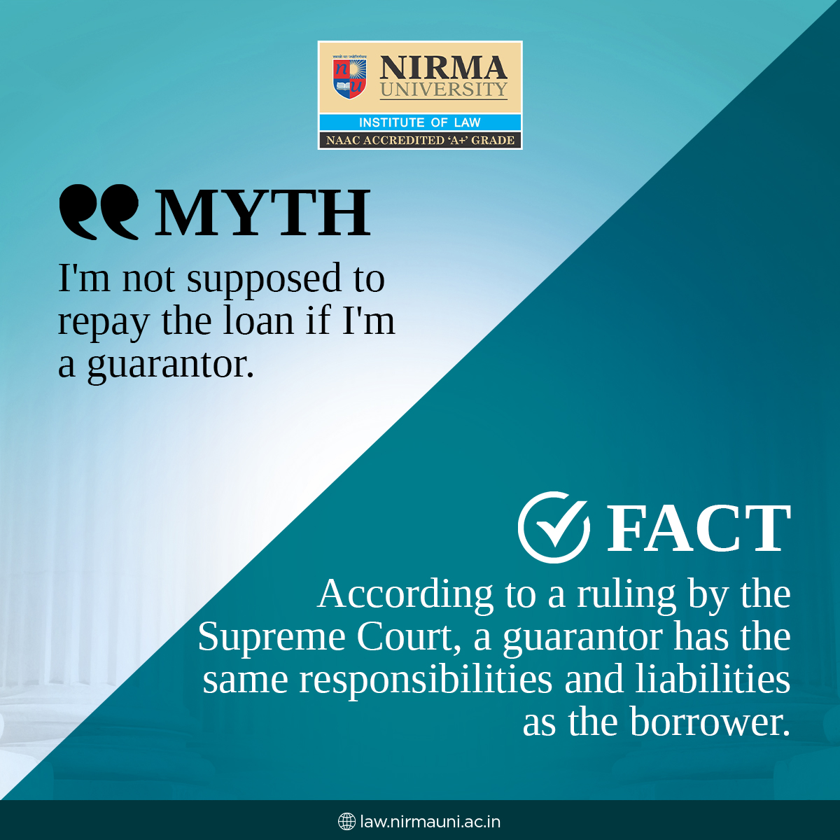 ILNUOfficial's tweet photo. Myth or fact? 

Part 2 of our #BustingLawMyths series delves deeper into uncovering the truth behind common misconceptions in the legal sector. Don't miss out on this enlightening read! https://t.co/QFZ9ZzVJEV