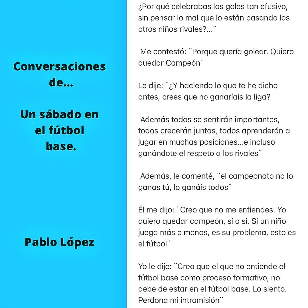 pablolopez111's tweet photo. (2/2)

Os doy las gracias a todos.

Es mi forma de entender el fútbol base y la formación de los más jóvenes.

Os dejo por aquí, fraccionado el texto.

Y por aquí el enlace original:

https://t.co/pyELzw4vlc https://t.co/Tkq8JvRcrK