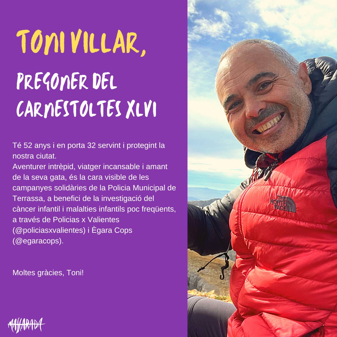 📢 El #CarnestoltesXLVI ja té pregoner i avui, quan falta just un mes perquè pugi dalt el balcó de l'Ajuntament a fer el seu pregó, us el volem presentar.

Enhorabona Toni 🙌
Comença el compte enrere!⌛

#carnestoltesterrassa
#terrassa #culturapopular