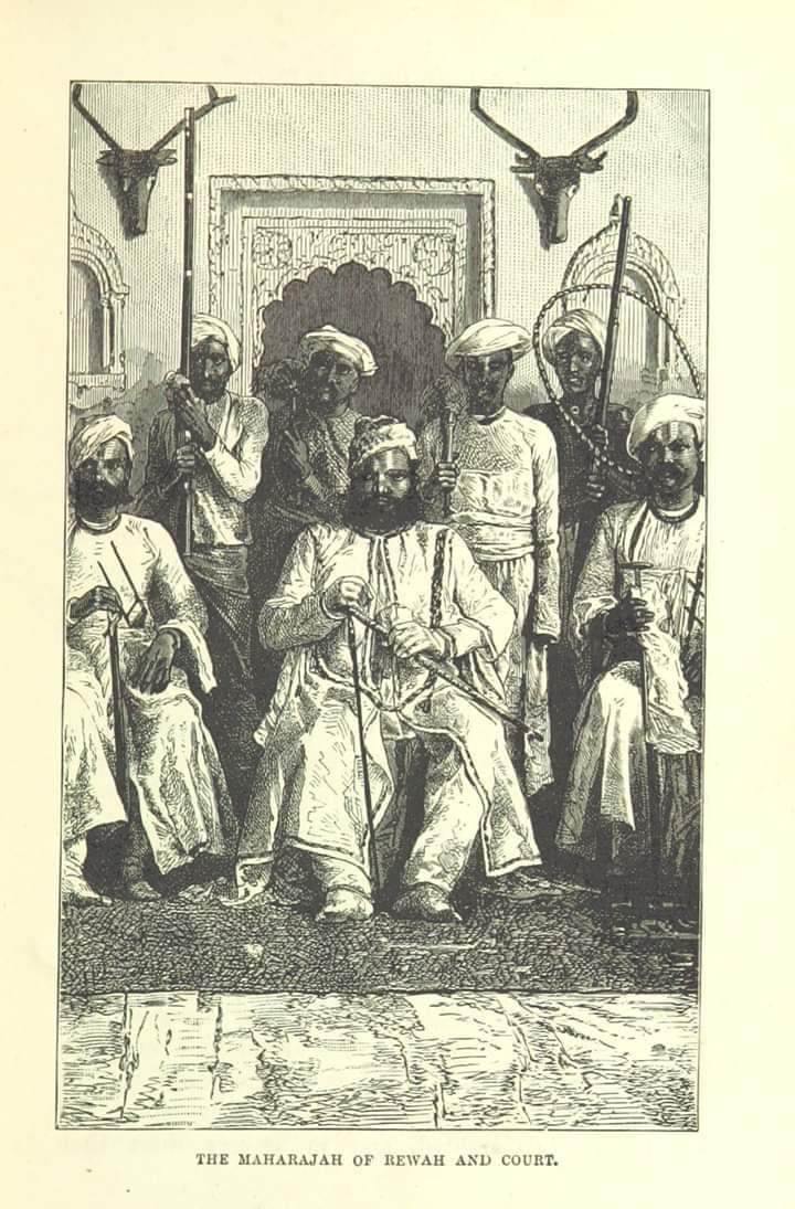 banna88888's tweet photo. Maharaj Raghuraj Singh Judeo Bahadur of #Rewah with there chiefs at the court of #Govindhgarh_Palace. #Baghel Solanki
Picture created in 1877. https://t.co/7LT2KXi6mY