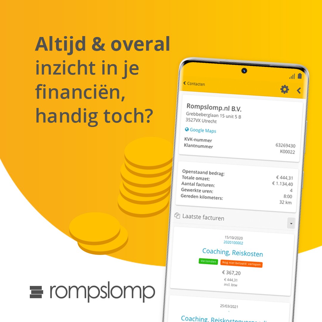 𝐈𝐤 𝐛𝐞𝐧 𝐞𝐜𝐡𝐭 𝐧𝐢𝐞𝐭 𝐛𝐥𝐢𝐣, 𝐝𝐚𝐭 𝐢𝐤 𝐯𝐚𝐧𝐝𝐚𝐚𝐠 𝐰𝐞𝐞𝐫 𝐢𝐧𝐤𝐨𝐦𝐬𝐭𝐞𝐧 𝐛𝐢𝐧𝐧𝐞𝐧 𝐡𝐞𝐛 𝐠𝐞𝐤𝐫𝐞𝐠𝐞𝐧... heeft nog nooit iemand gezegd! Toch kan het een werk zijn waar we tegenop kijken, facturen opstellen en versturen. Oplossing: Gebruik Rompslomp💛