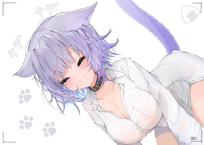 #絵かゆ 撫で待ちおかゆ「ボクの頭、撫でて欲しいな〜」 