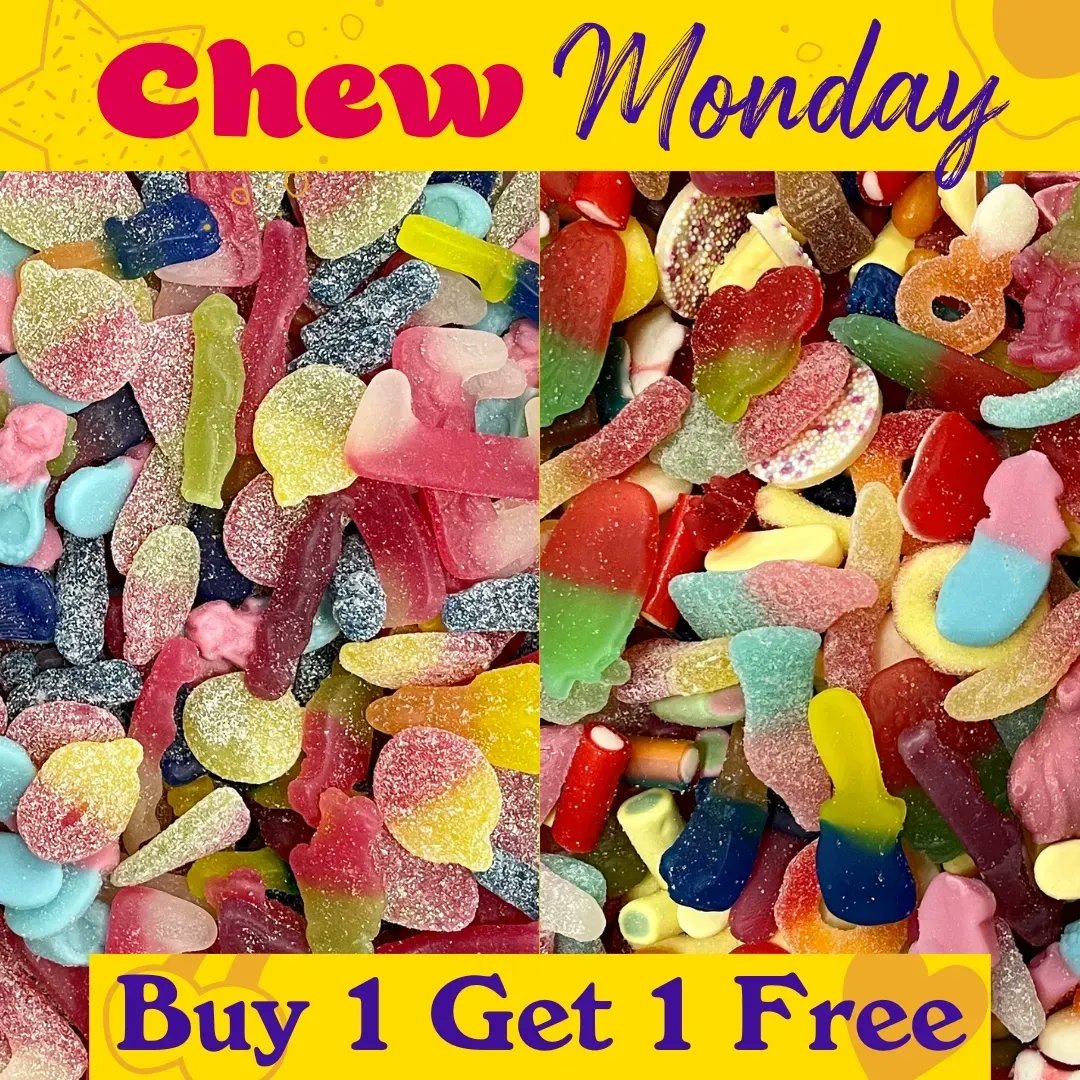 lovefunhub's tweet photo. LAST CHANCE! Today is the last day to grab our Chew Monday deal! Head to heycandy. com to get our 'Buy one get one free' deal! ๐ This offer is only on our 1kg premixed original candy. Act quickly ๐
#candy #sweets #sweetshop #gummys #pickamix #valentines #bluemonday https://t.co/0Ial2xud6W