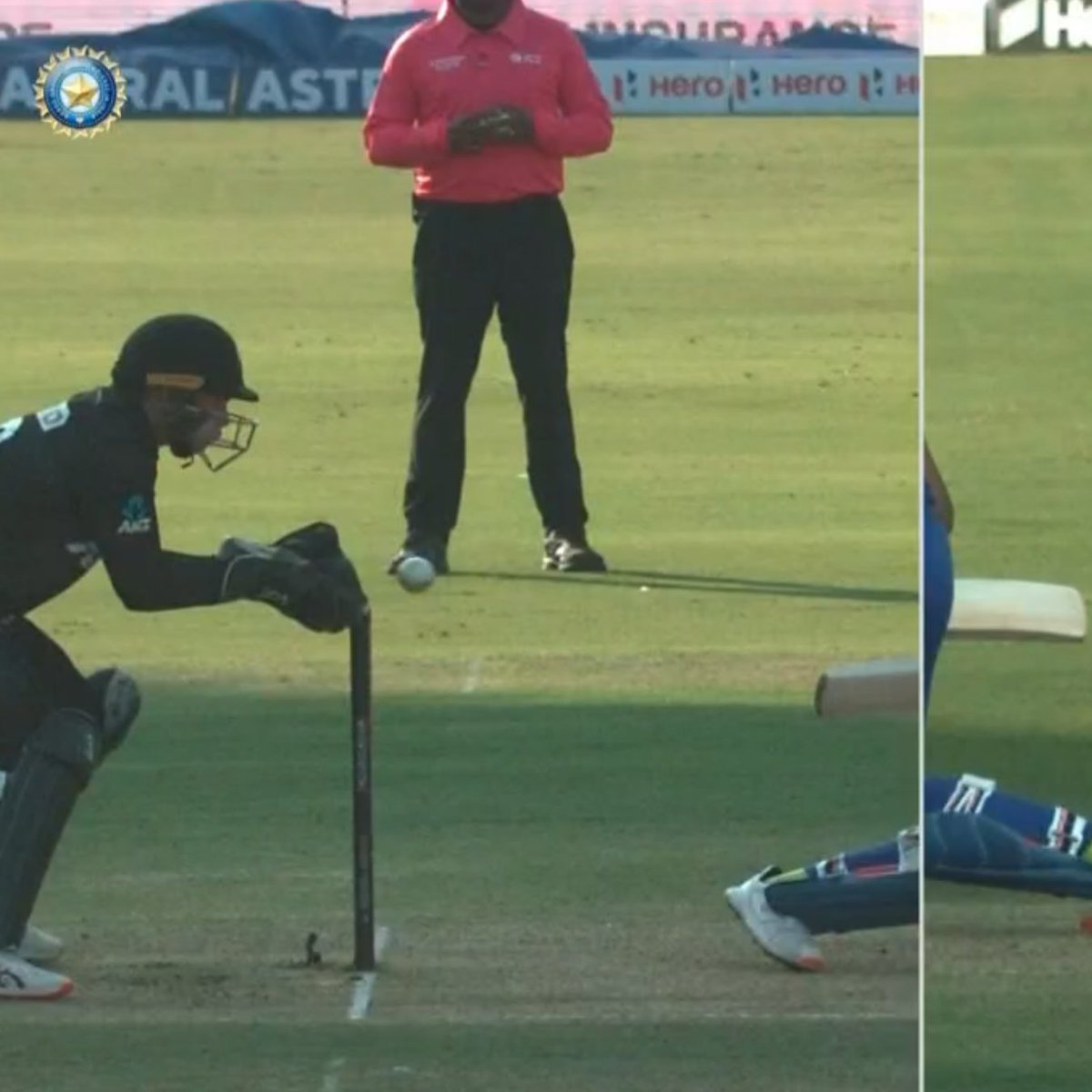 FlashCric's tweet photo. Is this the worst TV umpiring decision of all time?

Hardik Pandya was given out BOWLED despite the ball clearly going into Tom Latham's gloves before the bail was flicked off!

FOLLOW #INDvNZ LIVE: 
👉 https://t.co/7GgzYGopeE 👈 https://t.co/ph1HjWuWhL