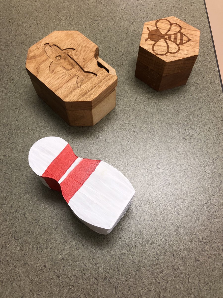 Students in the #PLTW #CIM class designed their own container and lid using #Inventor and our #TechnoCNC!