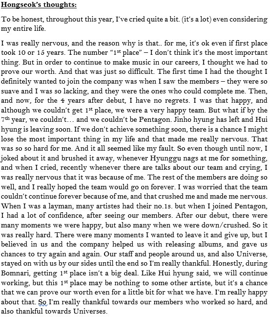 chinalineslay's tweet photo. when it was hongseok’s turn to talk in the first win vlive and he said this,, i cried so hard https://t.co/d0LezuChPw