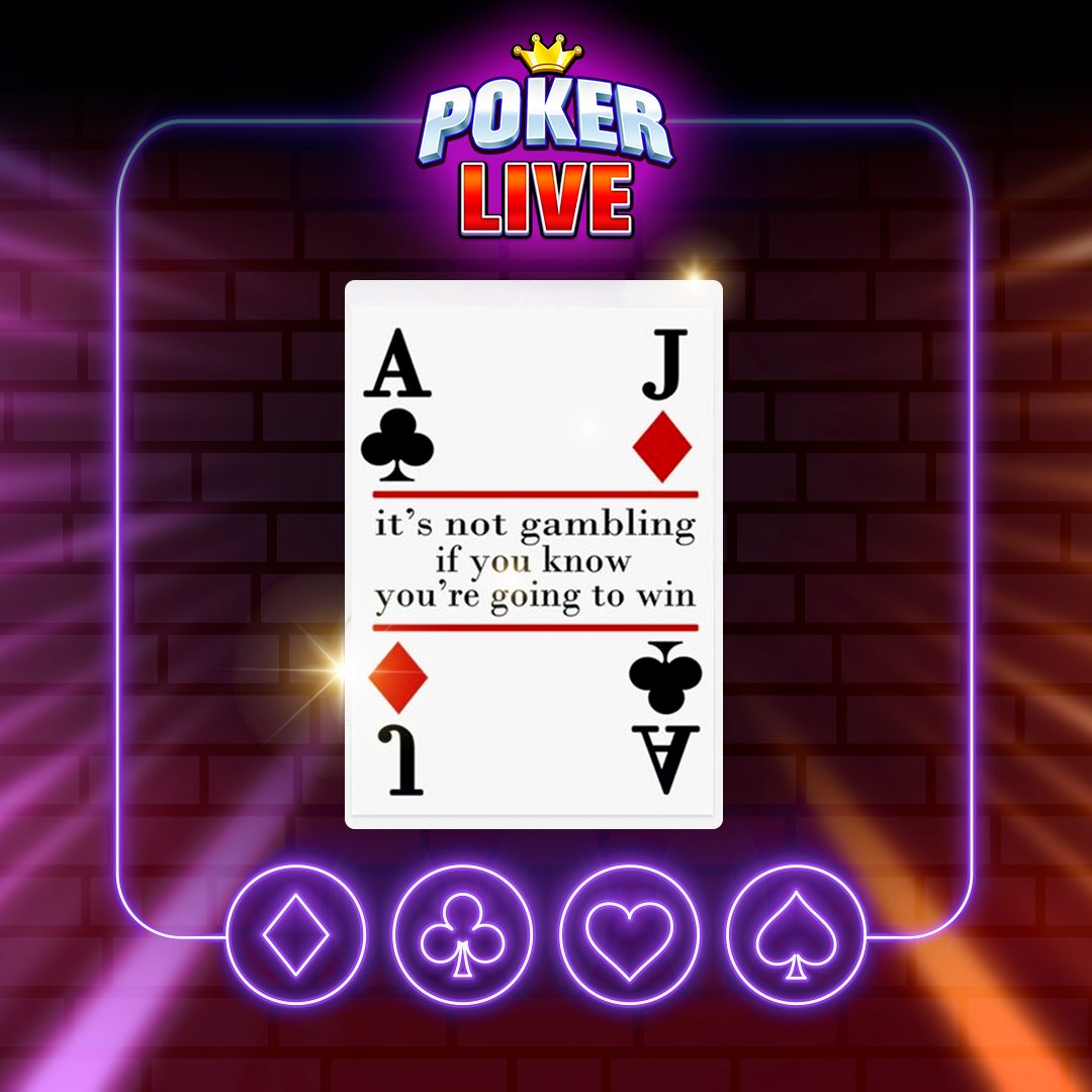 PokerLiveGameO1's tweet photo. Tell us below 👇 if you agree with the quote:
Poker game is not gambling if you know you are going to win 😎 https://t.co/MgMD6kMWoM