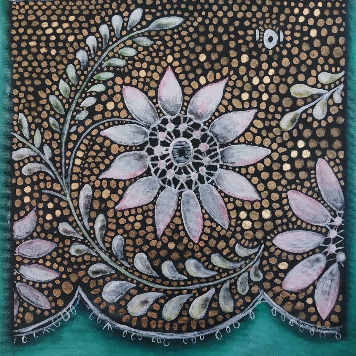 Lace Challenge day 18 Joy. I get so much joy looking through old #lace #pattern books. I created this painting after looking through an old lace patternbook during the #legacyoflace #arts residency @erewashmuseum victoriabrownart.co.uk/store/page/2