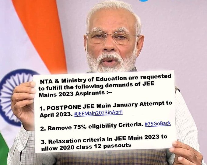 anikawhooo's tweet photo. #PradhanJiBlessJEE23 The sudden announcement of JEE Mains 2023 first attempt is causing undue stress on students and their families. @EduMinOfIndia @dpradhanbjp @DG_NTA @PMOIndia @IITGuwahati, please consider postponing the exam #PradhanJiBlessJEE23 #SaveJEEStudents   Bhh https://t.co/Vhx6qUT2sl