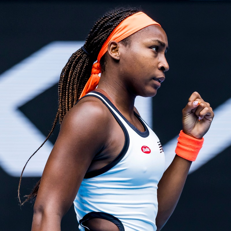 Tennis's tweet photo. 100 CAREER WINS❗

18-year-old @CocoGauff has recorded the milestone 100th WTA win of her career with a 6-3, 7-6 (4) victory over Emma Raducanu at the Australian Open. 💥

She's the youngest woman to reach that milestone since Caroline Wozniacki in 2009. 👀