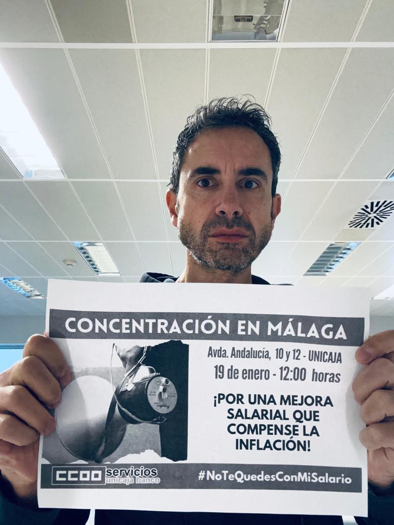 Mañana jueves, nos concentramos en Málaga o para pedir a <a href="/UnicajaBanco/">Unicaja</a> que negocie:
➡️ Revisión Salarial
➡️ Revisión tipos
➡️ Condiciones laborales nuevos puestos comerciales.
#NoTeQuedesMiSalario