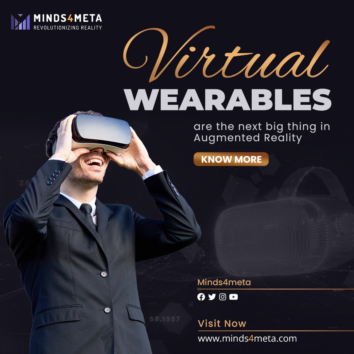 Minds4Meta's tweet photo. Tired of wearing just one wearable?

We build a marketplace of virtual wearables from home appliances to medical equipment and more.

Visit - https://t.co/XNKIiqqhiq

#minds4meta #technology #vrsolution #arsolution #businesses #virtualplatforms #AR #VR #vrsolution #arsolution https://t.co/v6KTAFQDjn