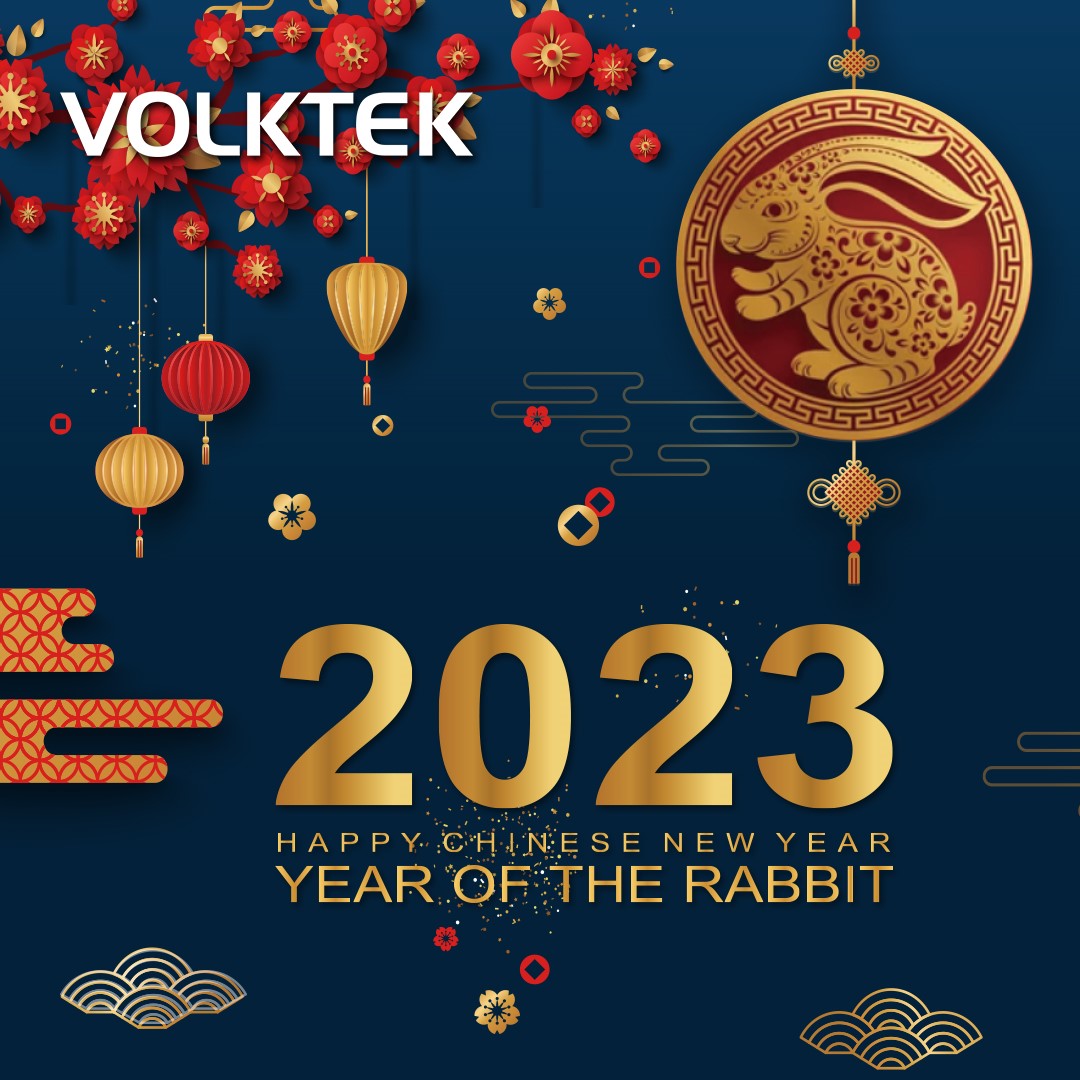 With the coming Lunar New Year holidays, Volktek headquarters will be closed from January 20 to January 29 and back in action again on January 30, 2023.  

Wishing you all a successful and prosperous Year of the Rabbit. 

Happy new year. 

#happyrabbityear #industrialsolutions