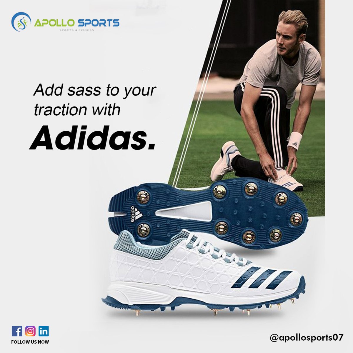 Step up your game with the new Adidas Cricket Shoes - designed for maximum performance and comfort on the pitch. . Available at Apollo Sports. . DM / comment for product related queriesqueries!
.
#adidas #cricketshoes #shoes #sportsshoes #adidasshoes #runningshoes #menshoes