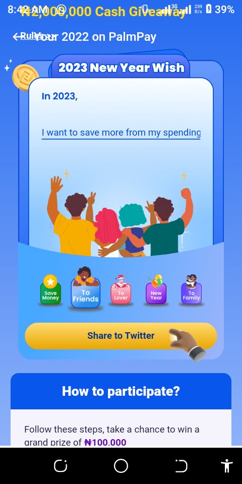 OkeyaleZ's tweet photo. @palmpay_ng I  want to save more money from my spending this year 2023 https://t.co/LmHnSnkPba
