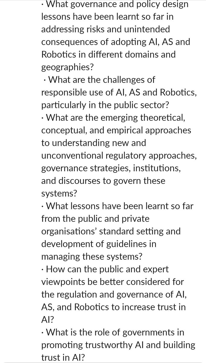 ✍️#callforpapers Consider submitting to #ICPP6 panel T13P03 on Governance and policy design lessons for trust building and responsible use of AI, autonomous systems, and robotics. Deadline for abstracts 31st Jan 23 ippapublicpolicy.org/conference/icp…