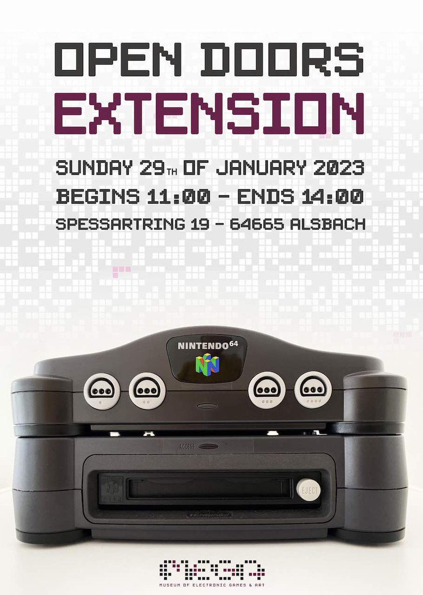 mega_org's tweet photo. MEGA opens its doors on Sunday January 29th 2023 11AM-2PM #retrogames #MEGA65
https://t.co/vjnwEsqbtq https://t.co/TWbE99jwyi