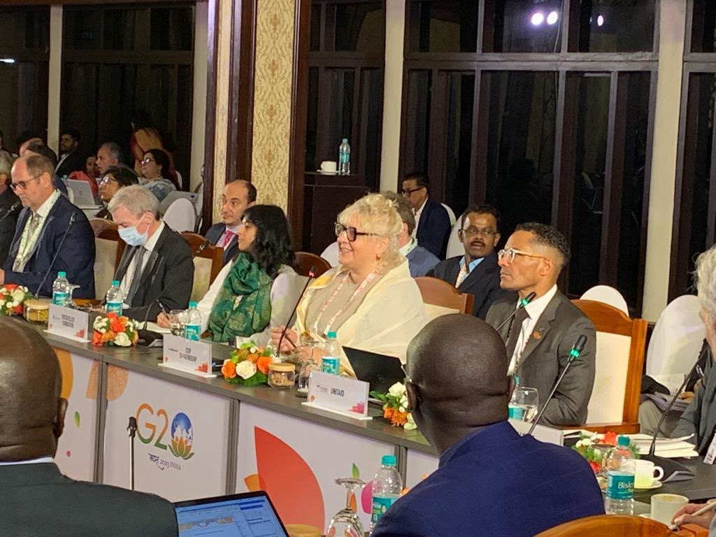 StopTB's tweet photo. At the 1st Health Working Group meeting of @g20org India,  @LucicaDitiu @StopTB delivered a strong intervention for inclusion of TB in PPR #OneHealth &amp; AMR agendas; calling #G20 to increase TB investments to advance concrete actions &amp; #endTB by 2030.
@amitabhk87 @mansukhmandviya https://t.co/8v9i5ruHyl