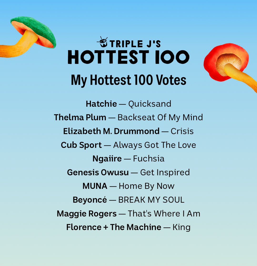 #hottest100 yay music ❤️
