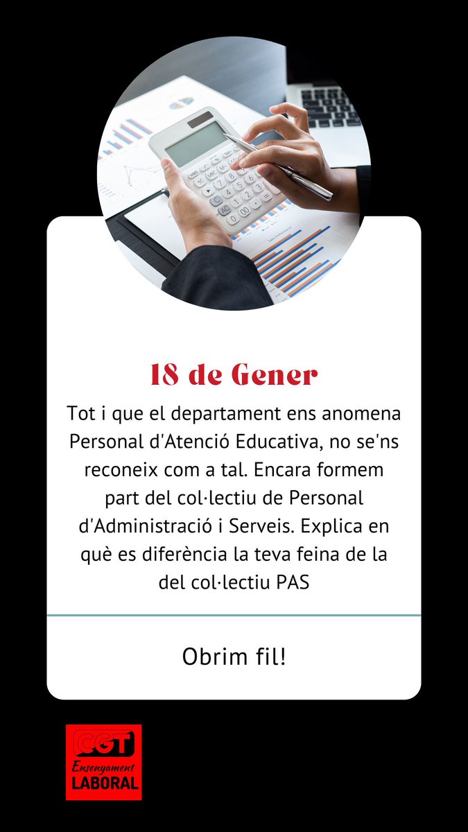 CgtLaborals's tweet photo. ⬇️Obrim fil⬇️
 
⚠️El #PAE educa no administra. No som #PAS‼️

#CgtLaboralsEnsenyament
#lalluitacontinua
#alapúblicahipintemtotes 

@JosepGCambray @Esquerra_ERC https://t.co/S5GaCdICou