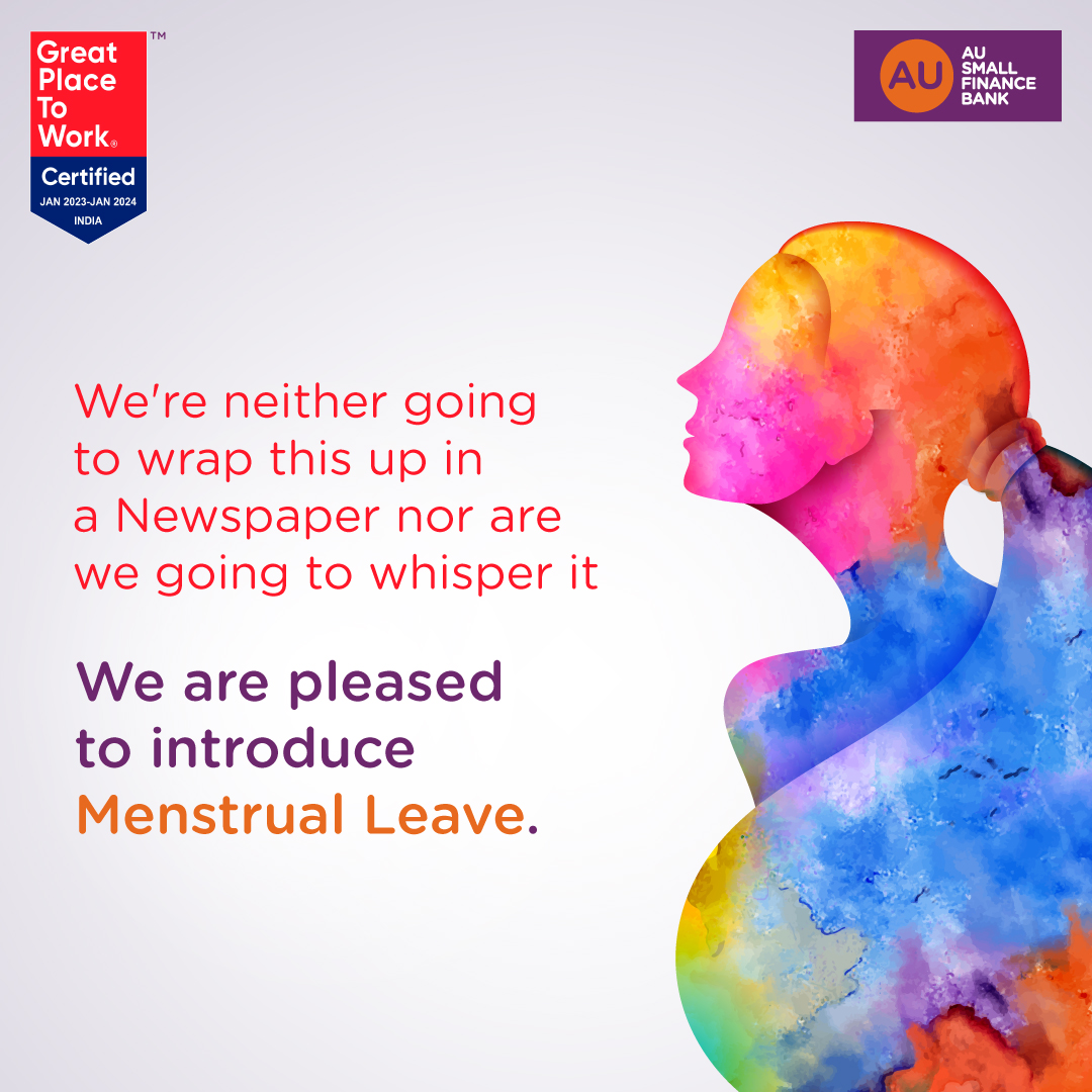 aubankindia's tweet photo. With the onset of 2023, we have incorporated a small Badlaav to make our workplace more inclusive and supportive for everyone. We're happy to introduce these added leaves for our employees to support their work-life balance.
#BadlaavHumseHai #LifeAtAU #AUCares #GreatPlaceToWork https://t.co/Ti12d0rRCJ
