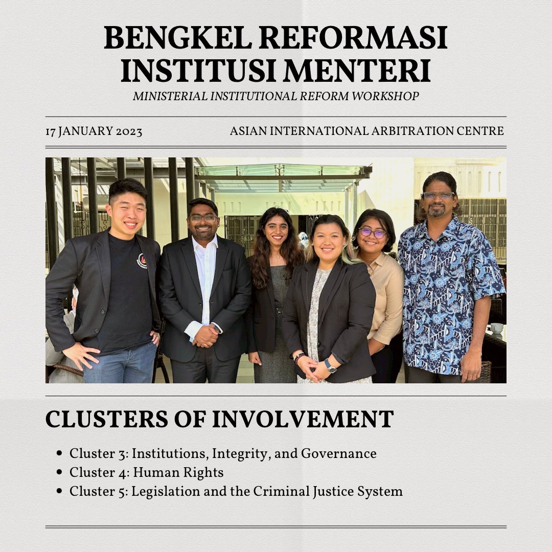 SUARAMtweets's tweet photo. 📋 SUARAM attended the Bengkel Reformasi Institusi Menteri hosted by Bahagian Hal Ehwal Undang-Undang (BHEUU) held at the Asian International Arbitration Centre yesterday (17th January 2023).

🔸 View the photos below for more details! 

(1/2)

#SUARAM #WorkingForHumanRights https://t.co/LFETW1HisD